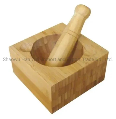 キッチンミルの四角い竹製乳鉢と乳棒